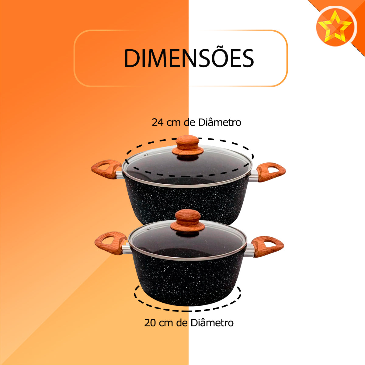 Jogo De Panelas Indução E Gás 5 Peças