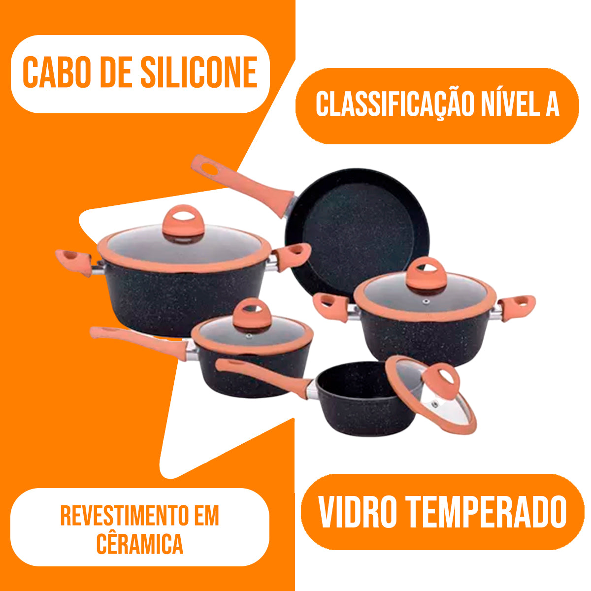 Jogo De Panelas Indução E Gás 5 Peças