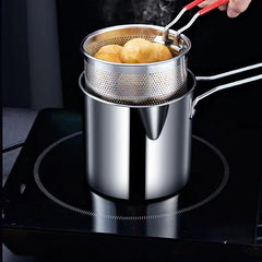 Conjunto Fritadeira Panela e Cesto em inox Economiza Óleo