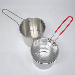 Conjunto Fritadeira Panela e Cesto em inox Economiza Óleo