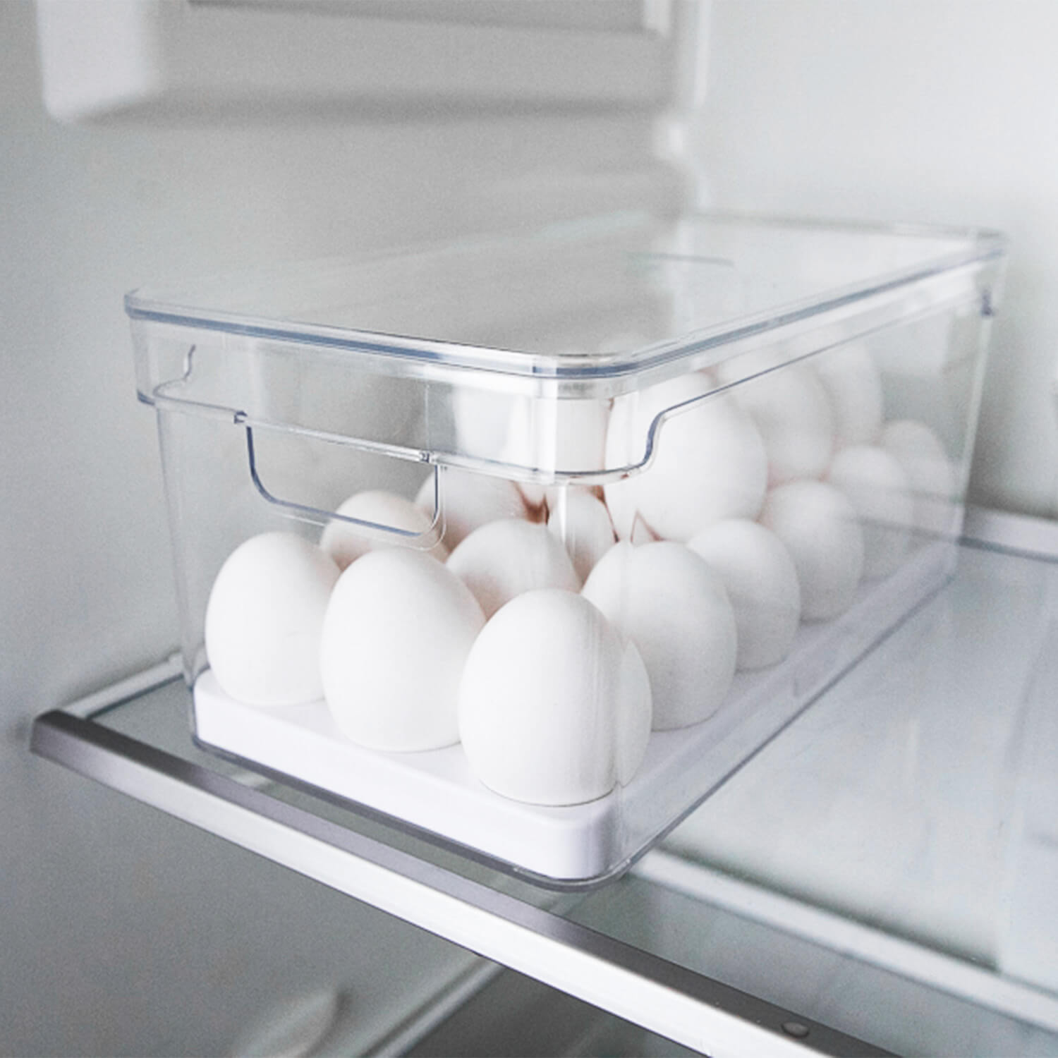 Organizador de ovos com tampa Ou 36un Linha Clear Fresh