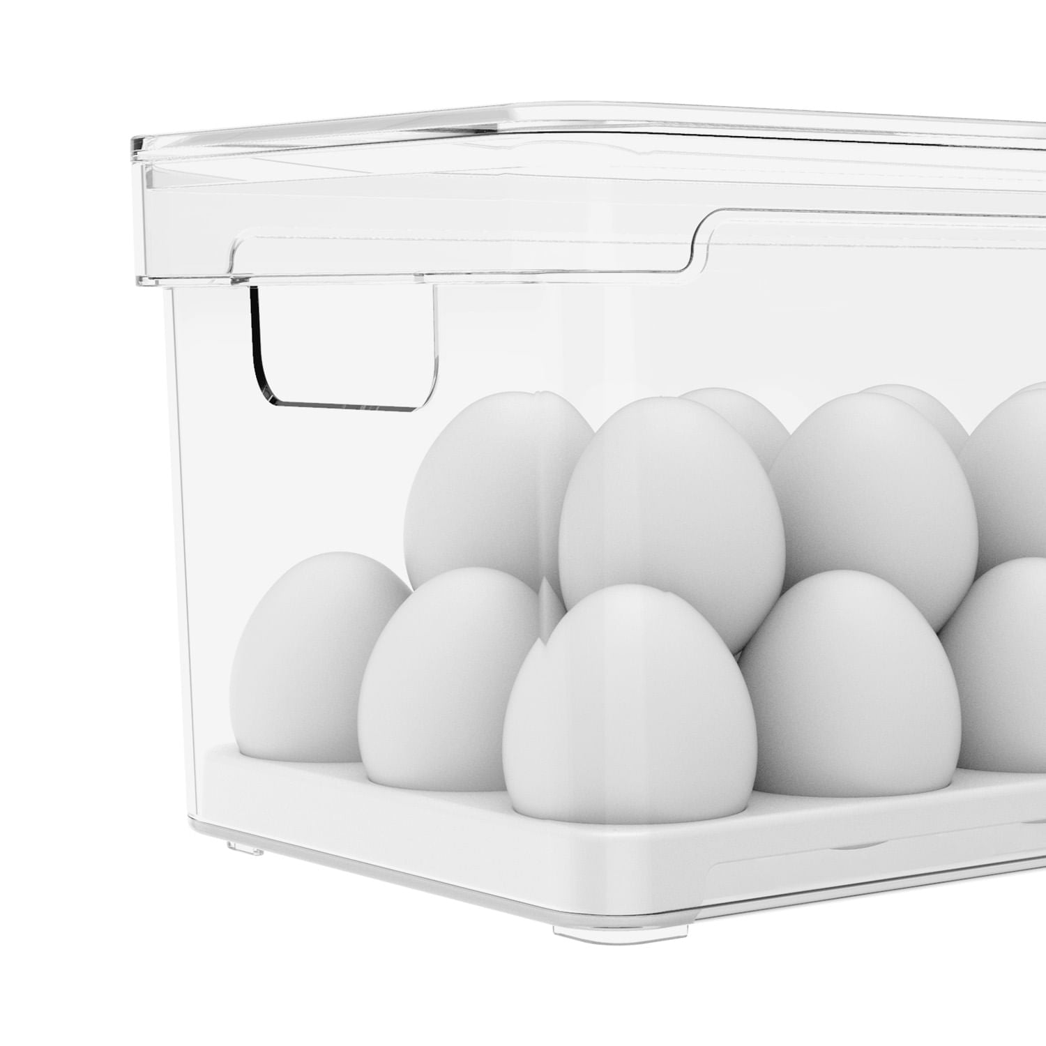 Organizador de ovos com tampa Ou 36un Linha Clear Fresh