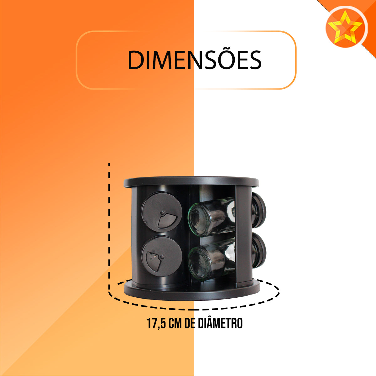 Porta Condimento Giratório com 6 Potes