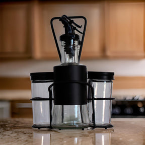 Galheteiro Vidro e Inox 200ml Com Suporte Belovidro