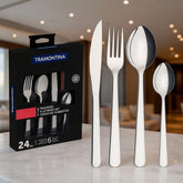 Jogo 24 peças Faqueiro Malibu Tramontina Inox