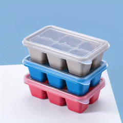 Kit 3 Forma de Gelo Tampa com Base Silicone solta cubo fácil