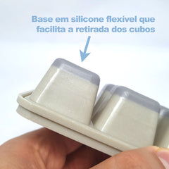 Kit 3 Forma de Gelo Tampa com Base Silicone solta cubo fácil