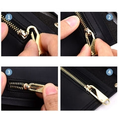 Kit 10 Mini Zíper Mosquetão para Reparo de Roupas e Bolsas