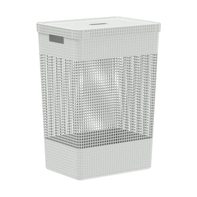 Cesto de roupas Ou 49L com tampa Linha Grid