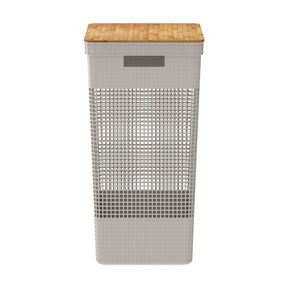 Cesto de roupas Ou 49L com tampa de bambu Linha Grid