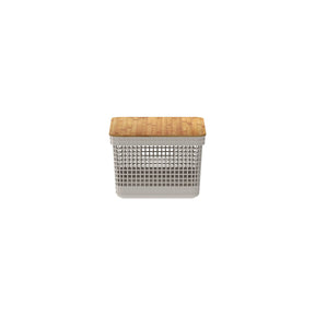 Cesto organizador Ou 8L com tampa de bambu Linha Grid
