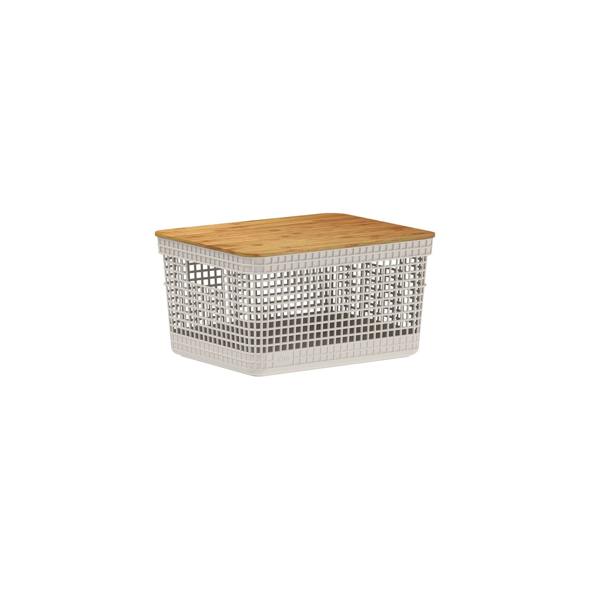 Cesto organizador Ou 8L com tampa de bambu Linha Grid