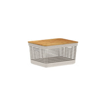 Cesto organizador Ou 8L com tampa de bambu Linha Grid