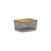 Cesto organizador Ou 8L com tampa de bambu Linha Grid