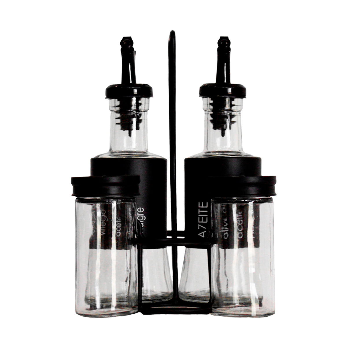Galheteiro Vidro e Inox 200ml Com Suporte Belovidro