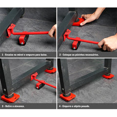 Kit Aparelho de Mover Móveis Máquina de Lavar até 150 Kg