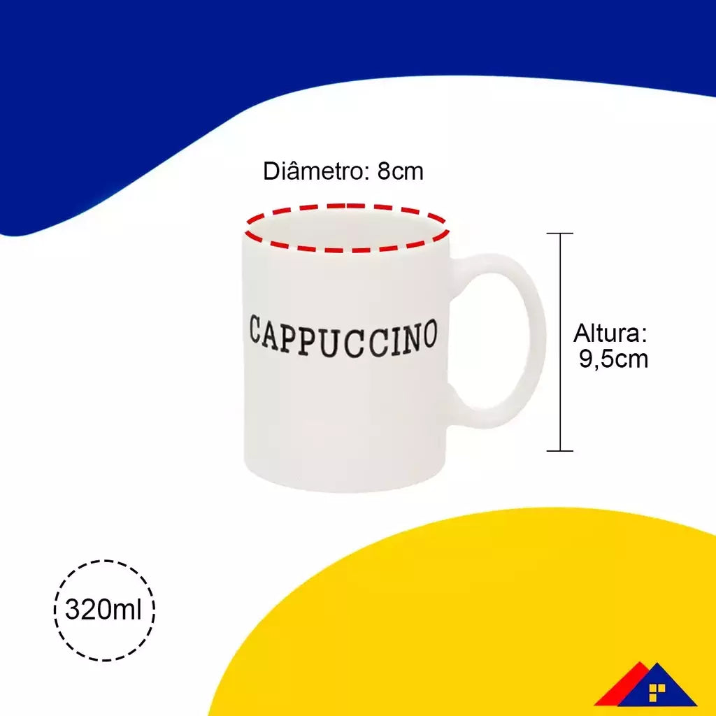 Caneca Cremona Cappuccino Em Cerâmica 320ml