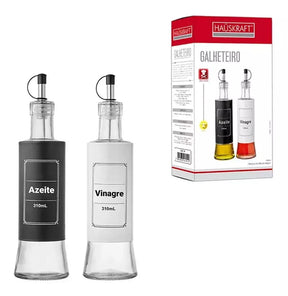 Galheteiro Em Vidro Porta Vinagre E Azeite 310ml 2 Peças