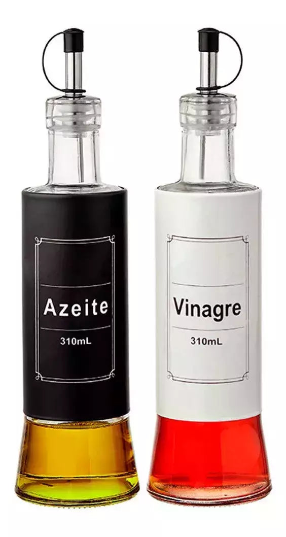 Galheteiro Em Vidro Porta Vinagre E Azeite 310ml 2 Peças