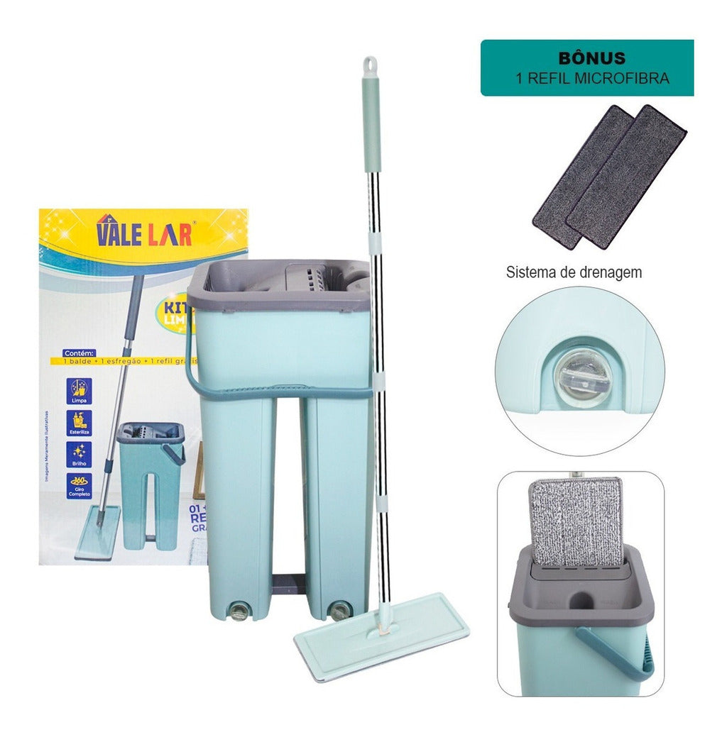 Flat Mop Vertical Lava E Seca Multiuso + 2 Refis