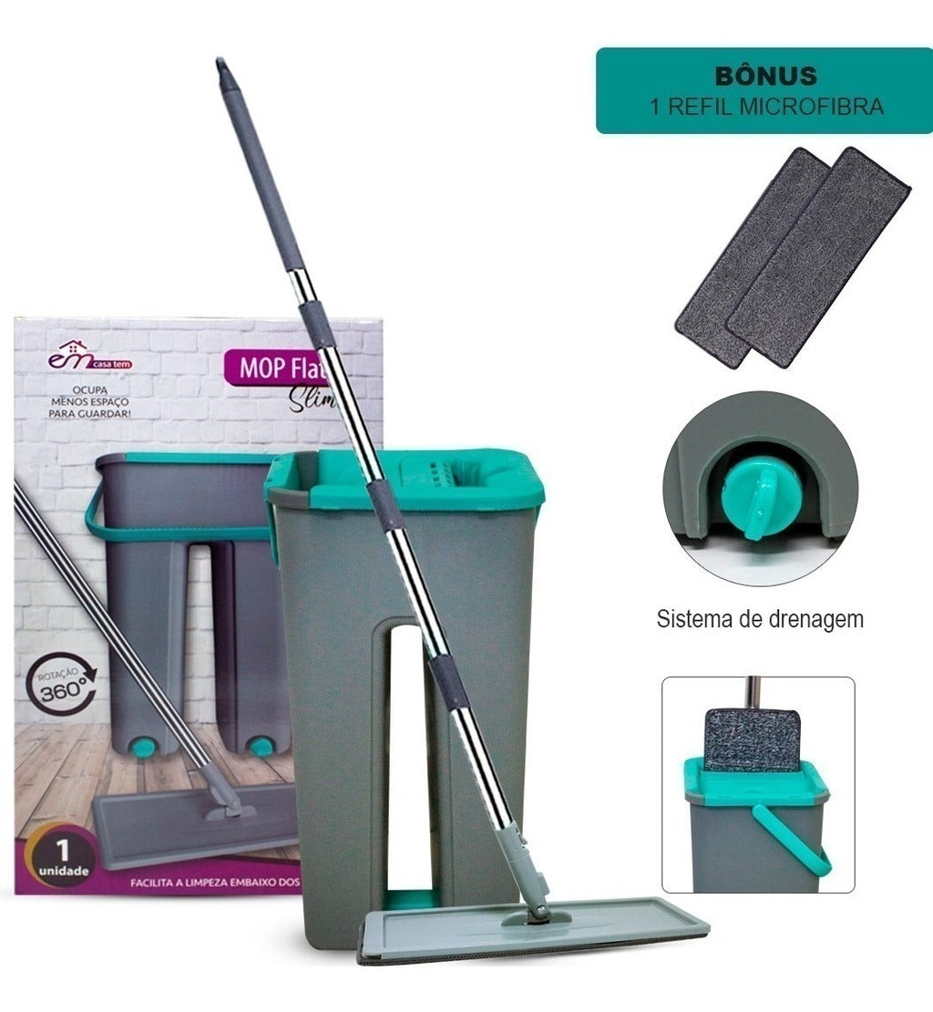 Flat Mop Vertical Lava E Seca Multiuso + 2 Refis