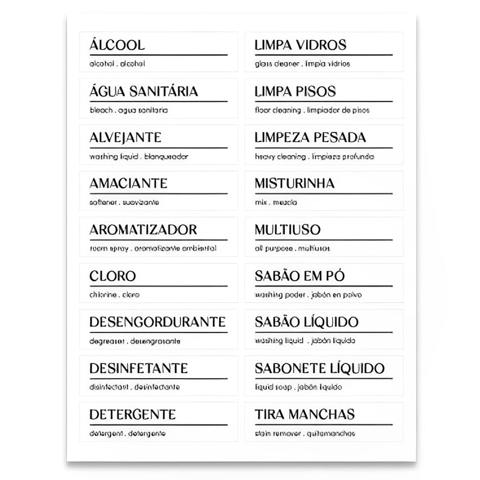 Etiquetas Organizadoras para Lavanderia Branca