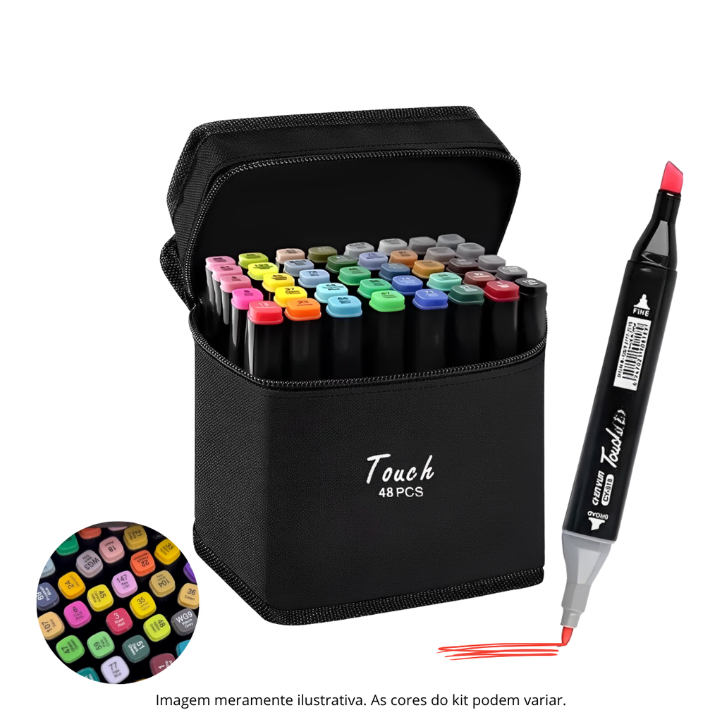 ESTOJO KIT CANETAS TOUCH PONTA DUPLA PARA ARTE LETTERING PINTURA