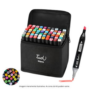 ESTOJO KIT CANETAS TOUCH PONTA DUPLA PARA ARTE LETTERING PINTURA