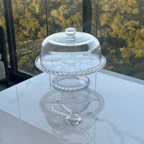 Kit Molheira com Boleira de Cristal Pearl 2 Peças