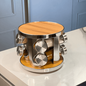 Porta Condimentos com Suporte Wood em MDF 8 Peças