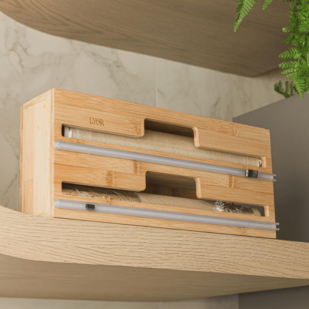 Suporte para Rolos de Papel Aluminio em Bambu