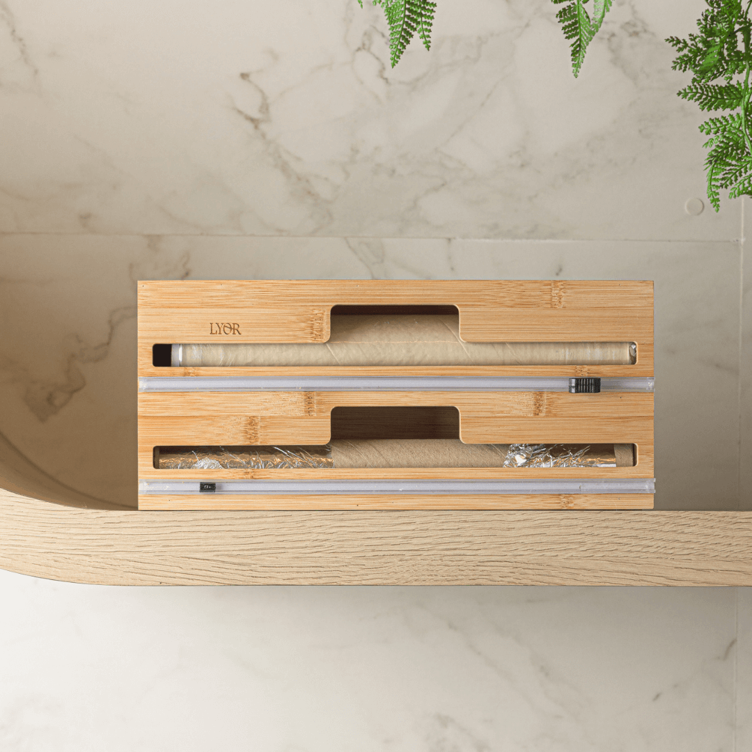 Suporte para Rolos de Papel Aluminio em Bambu
